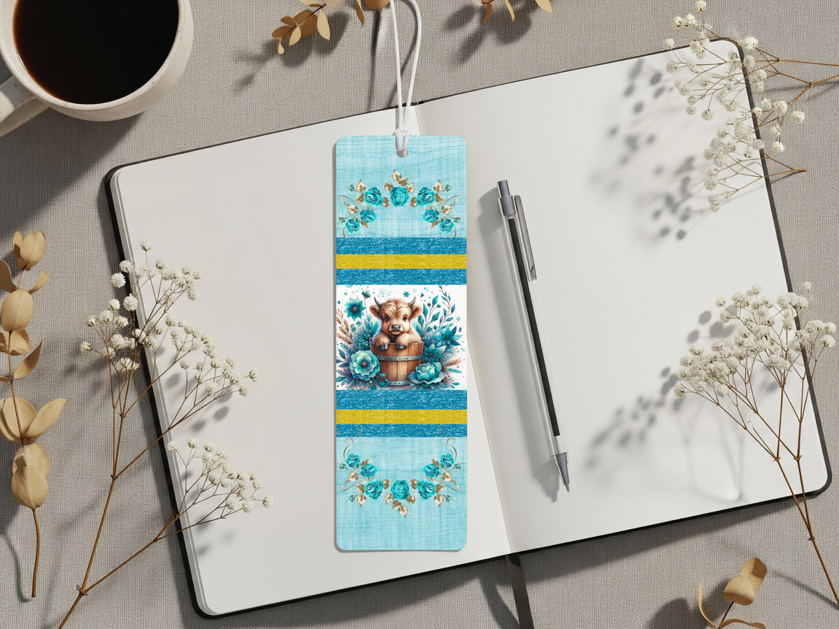 Aluminum Metal Bookmarks, Highland Cow Images For readers who prefer their page‑holders with bangs and horns TheCraftNook