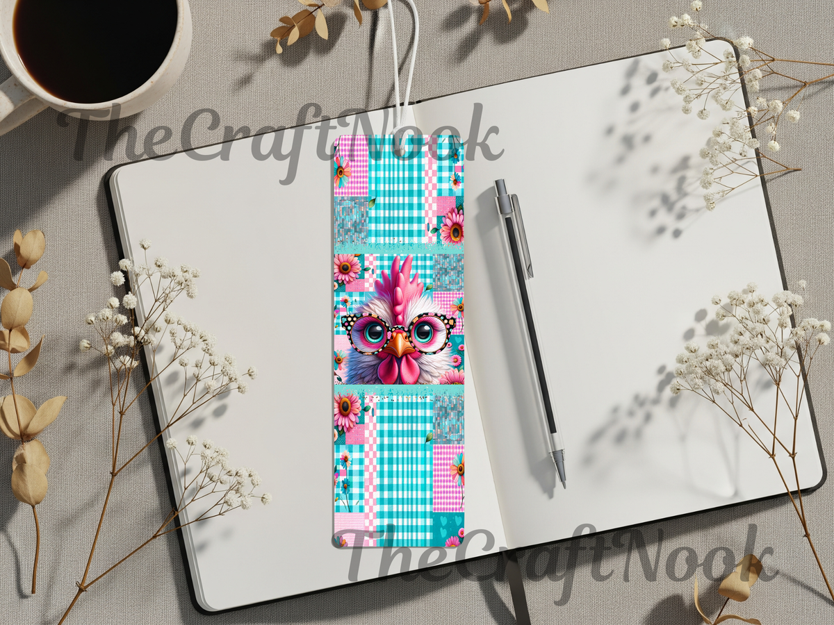 Aluminum Metal Bookmarks, Chicken Images TheCraftNook