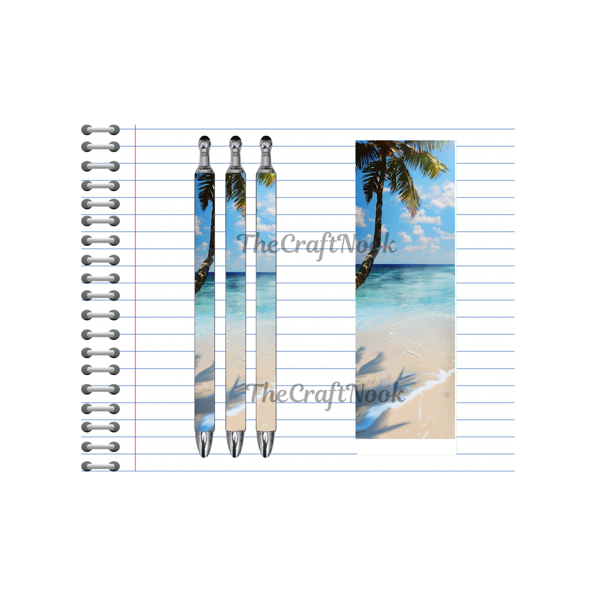 Refillable Pens, Beach Images multiple options and Images available. Beach vibes in every stroke. TheCraftNook