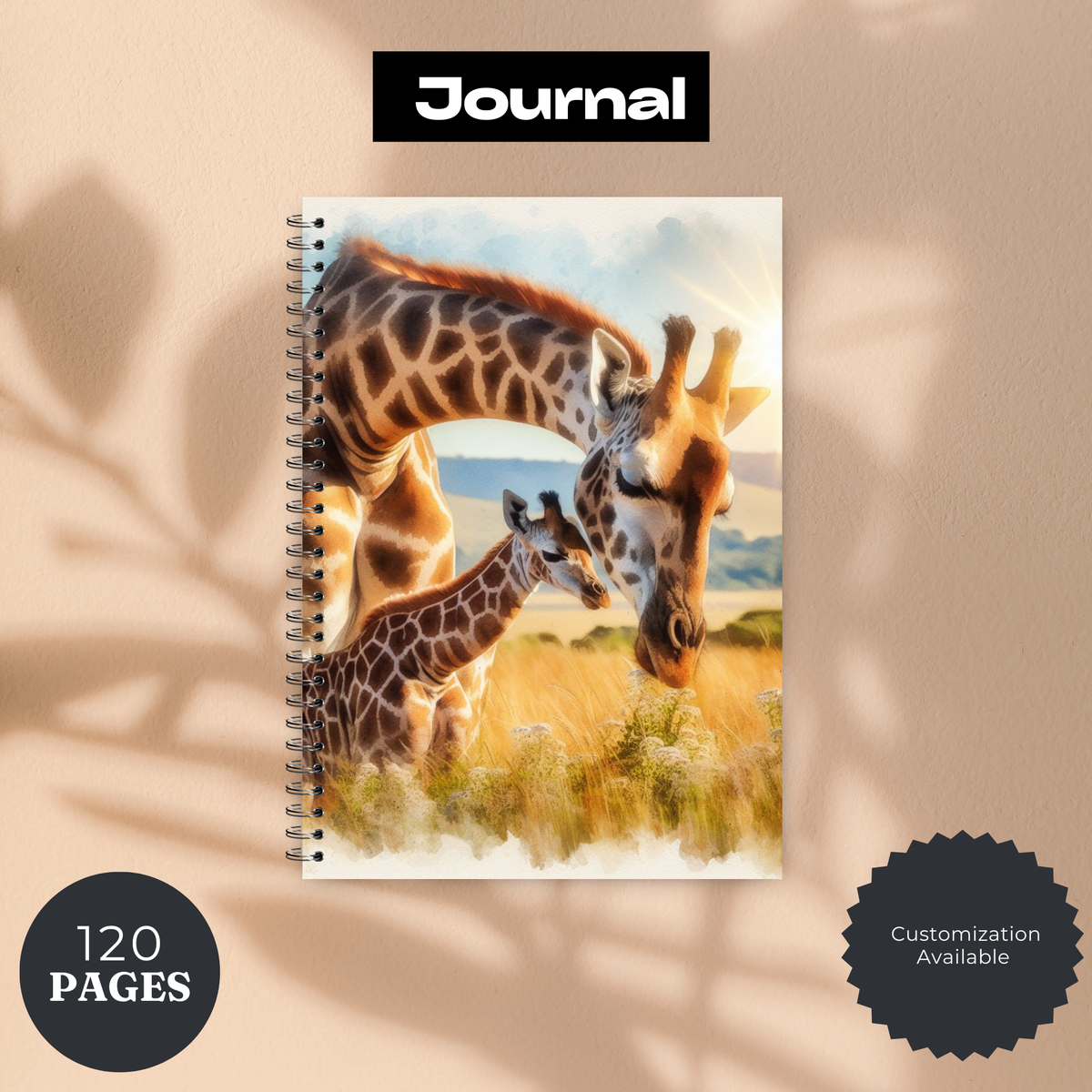 Tall & Kind Giraffe Writing Journal TheCraftNook