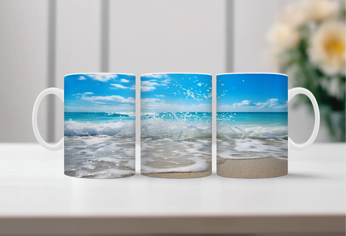 Beachy Bliss coffee mugs TheCraftNook