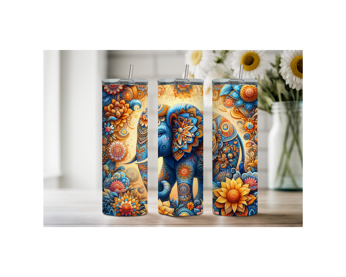 20 ounce Wise & Wonderful Elephant Stainless Tumbler. Multiple Sizes and Images Available. TheCraftNook