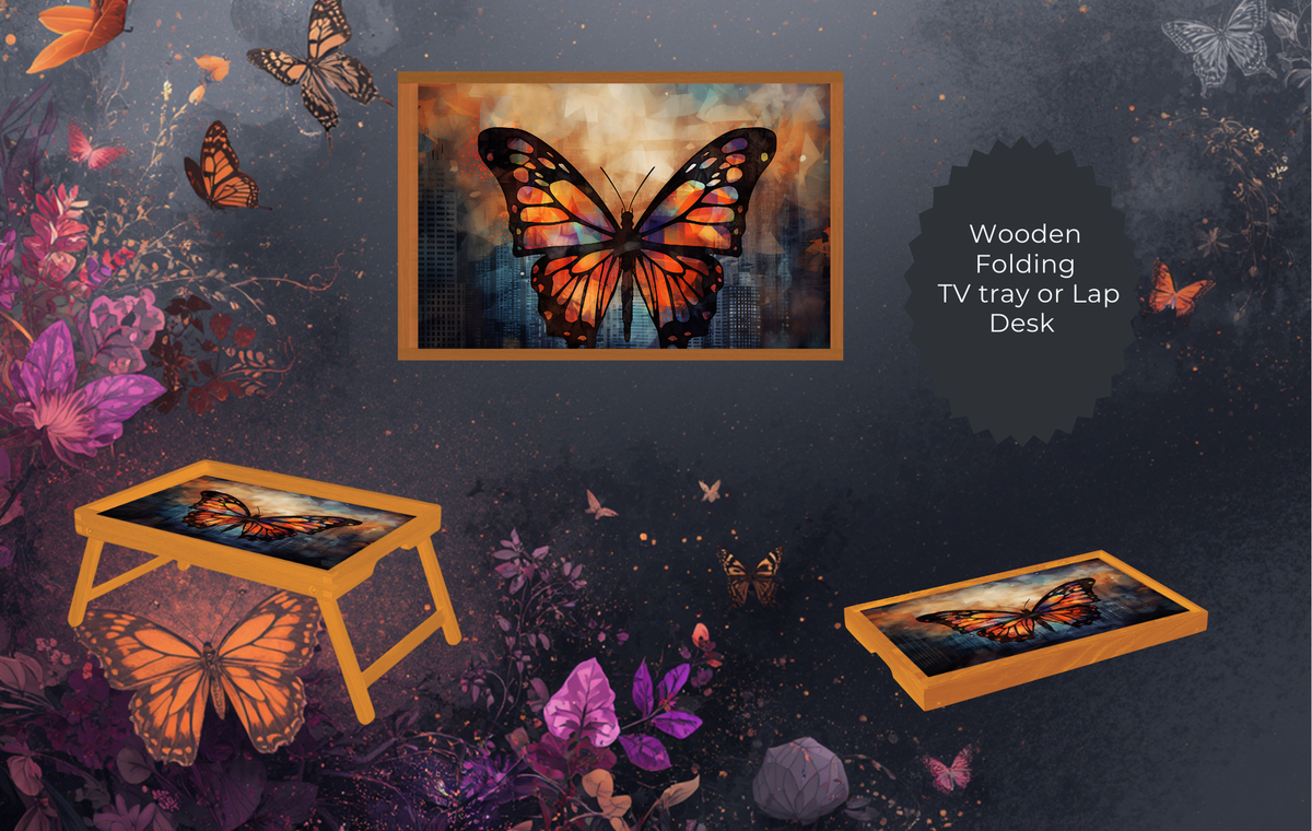 Butterfly Folding TV Trays - Handcrafted Wooden Serving Trays with Glitter TheCraftNook