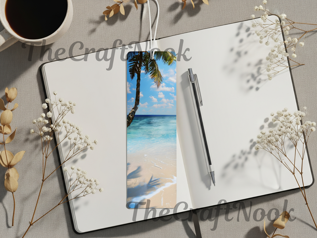 Aluminum Metal Bookmarks, Beach Images TheCraftNook