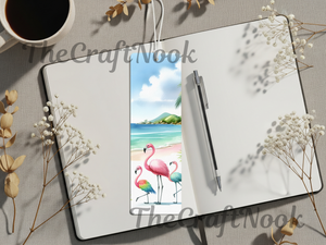 Tropical Whimsy Flamingo Aluminum Metal Bookmarks TheCraftNook