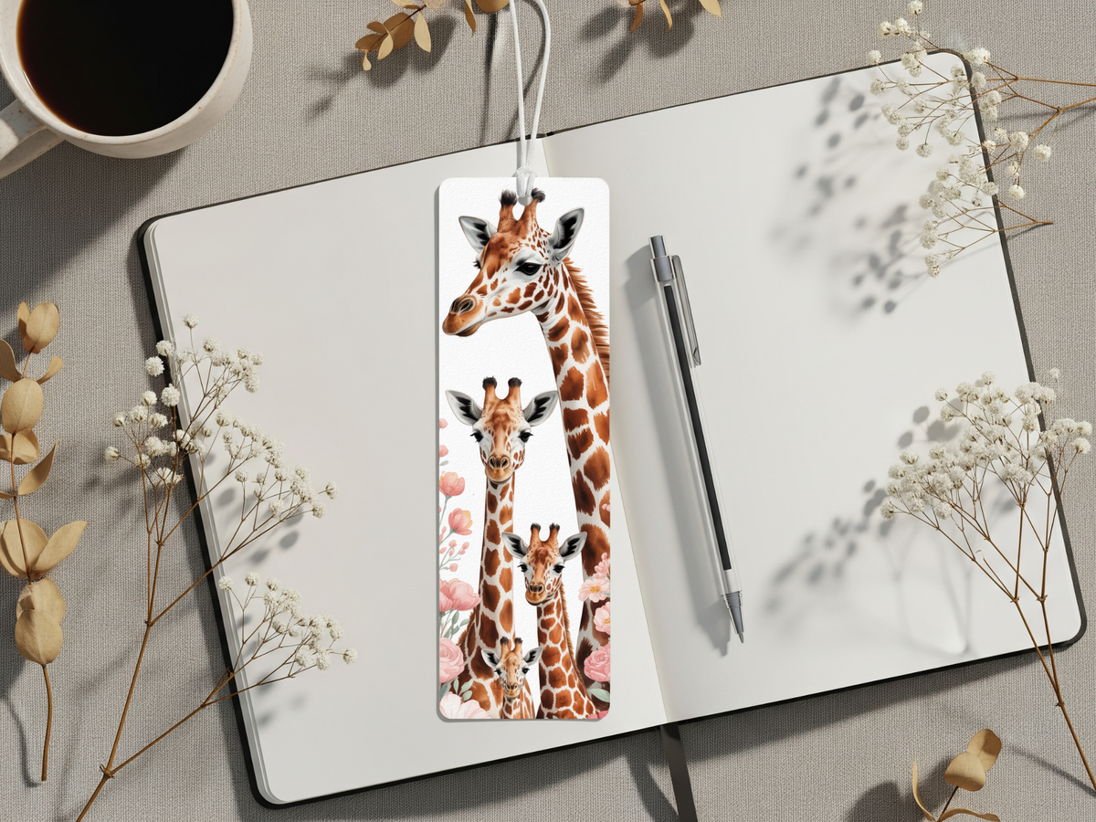Stand tall in your reading adventures, Aluminum Metal Bookmarks, Giraffe Images TheCraftNook