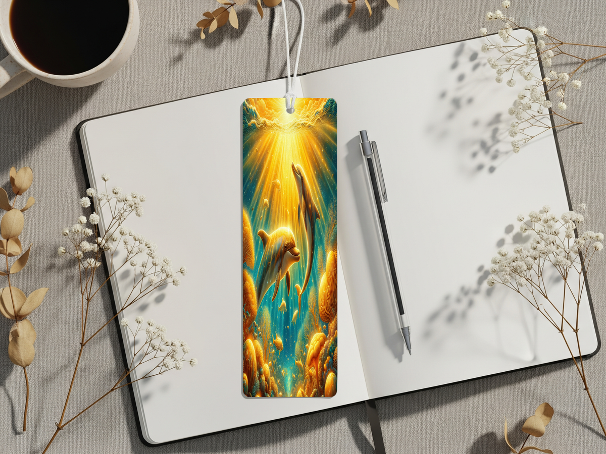 Aluminum Metal Bookmarks, Dolphin images. Make every chapter a splash! TheCraftNook