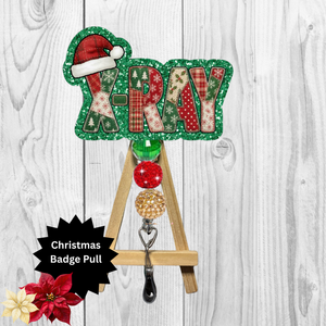 X-Ray Christmas Glitter Badge Pull | Badge Reel TheCraftNook