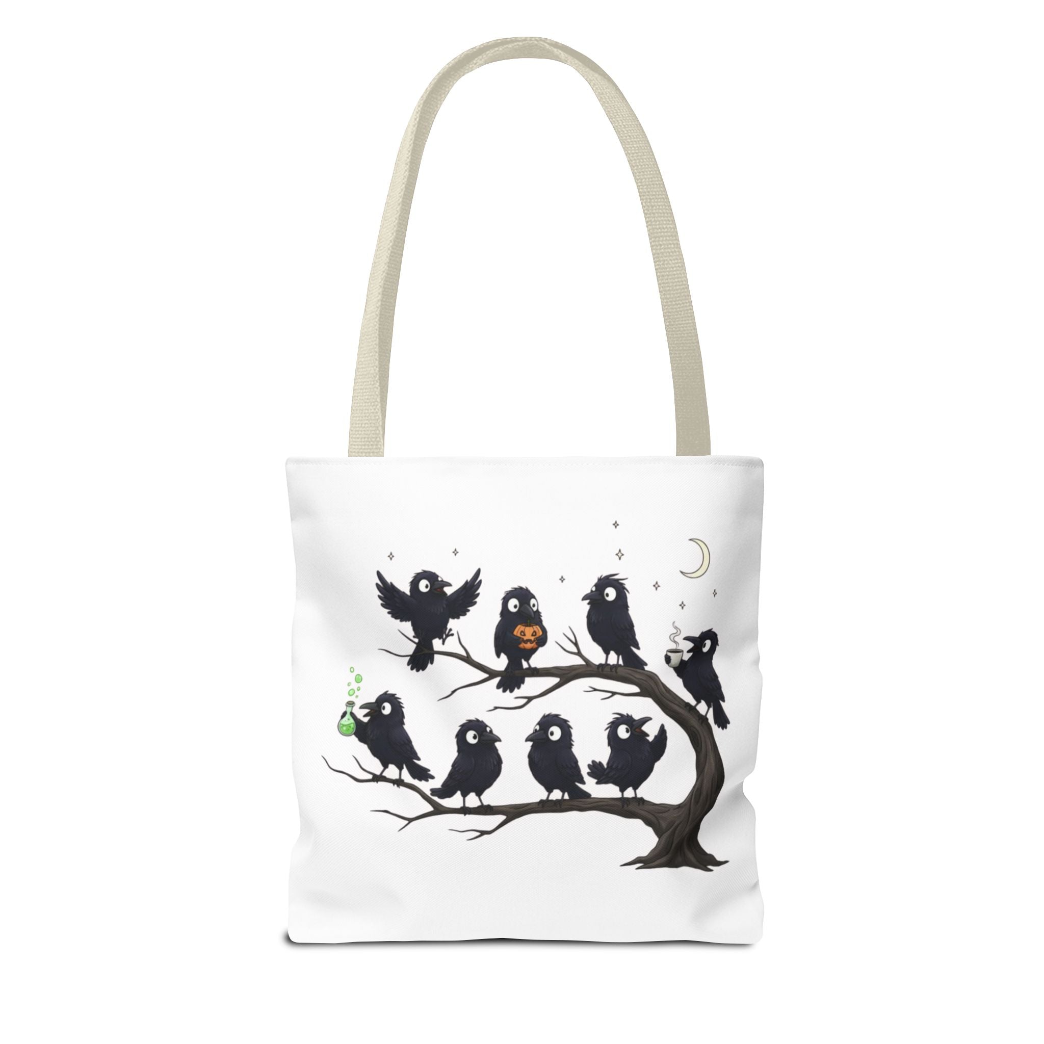 Local Murder Crow Tote Bag — Cute Gothic Raven Illustration Tote for Halloween & Everyday