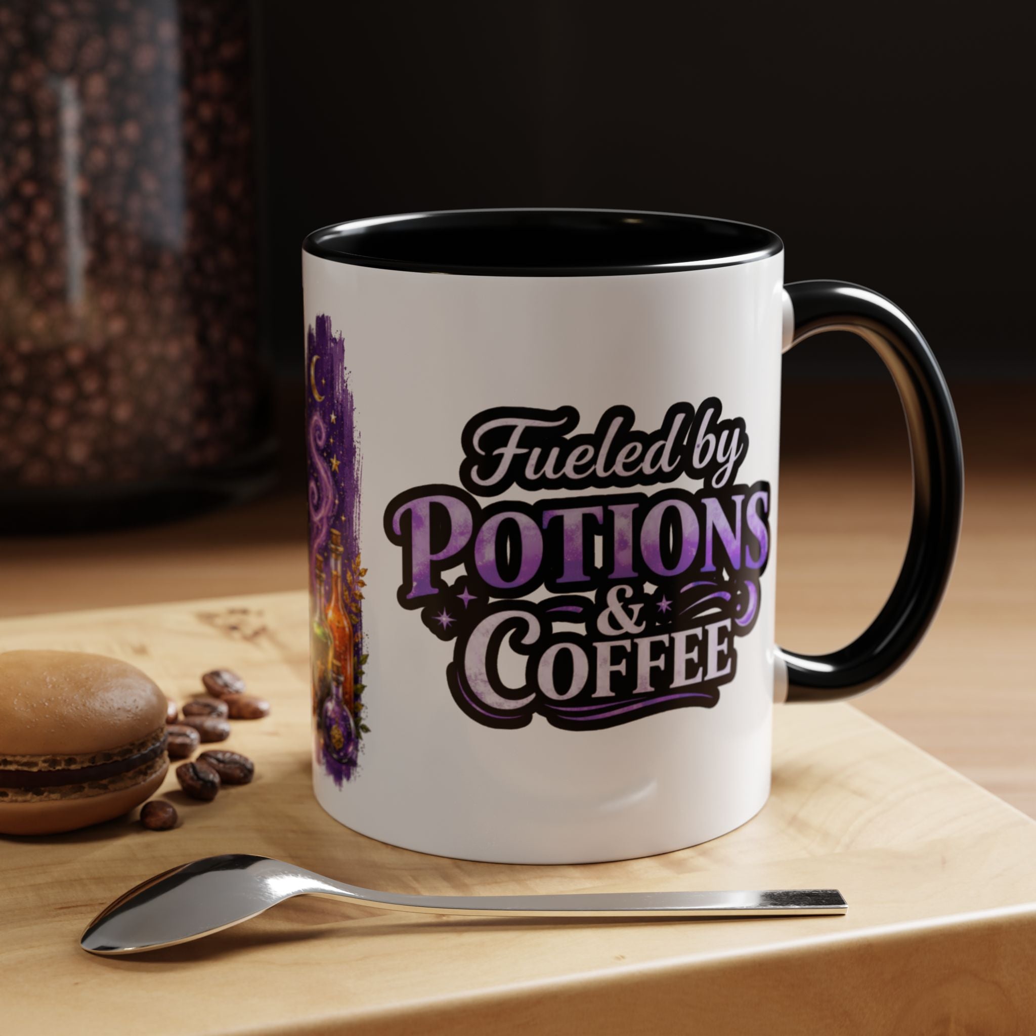 Autumn Alchemy Fueled by Potions & Coffee Accent Mug — Witchy Halloween Coffee Cup (11/15oz)