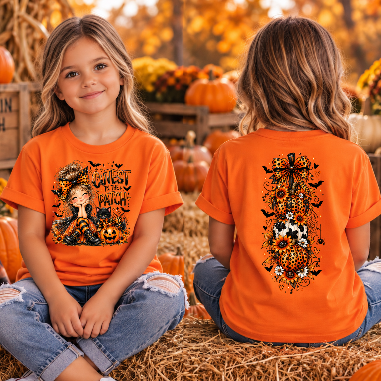 Kids Cutest in the Patch Front & Back Fall T-Shirt TheCraftNook
