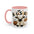 Bullsheet Faux Crochet Accent Coffee Mug — Cute Ghost Cow Trick-or-Treat Design (11oz)