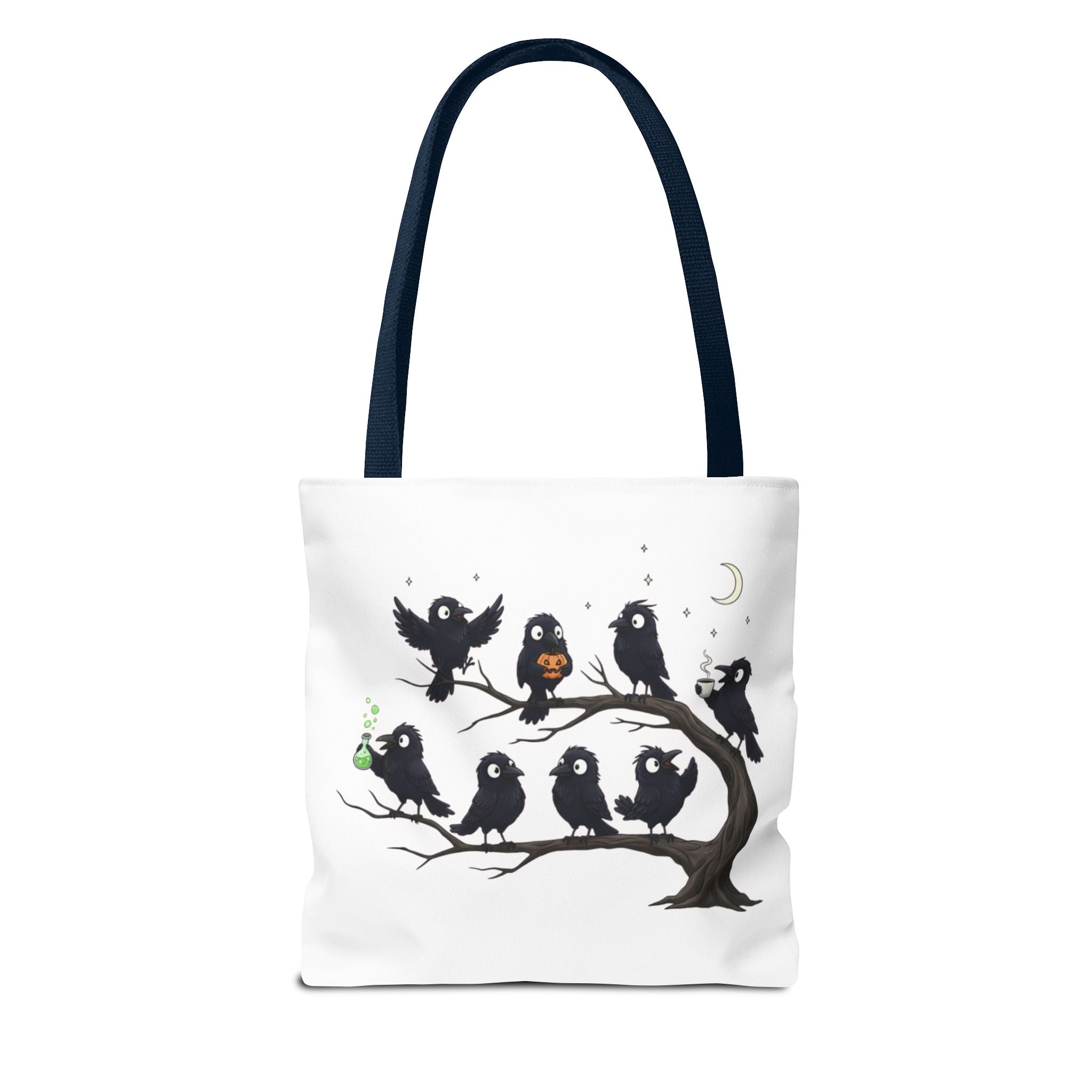 Local Murder Crow Tote Bag — Cute Gothic Raven Illustration Tote for Halloween & Everyday