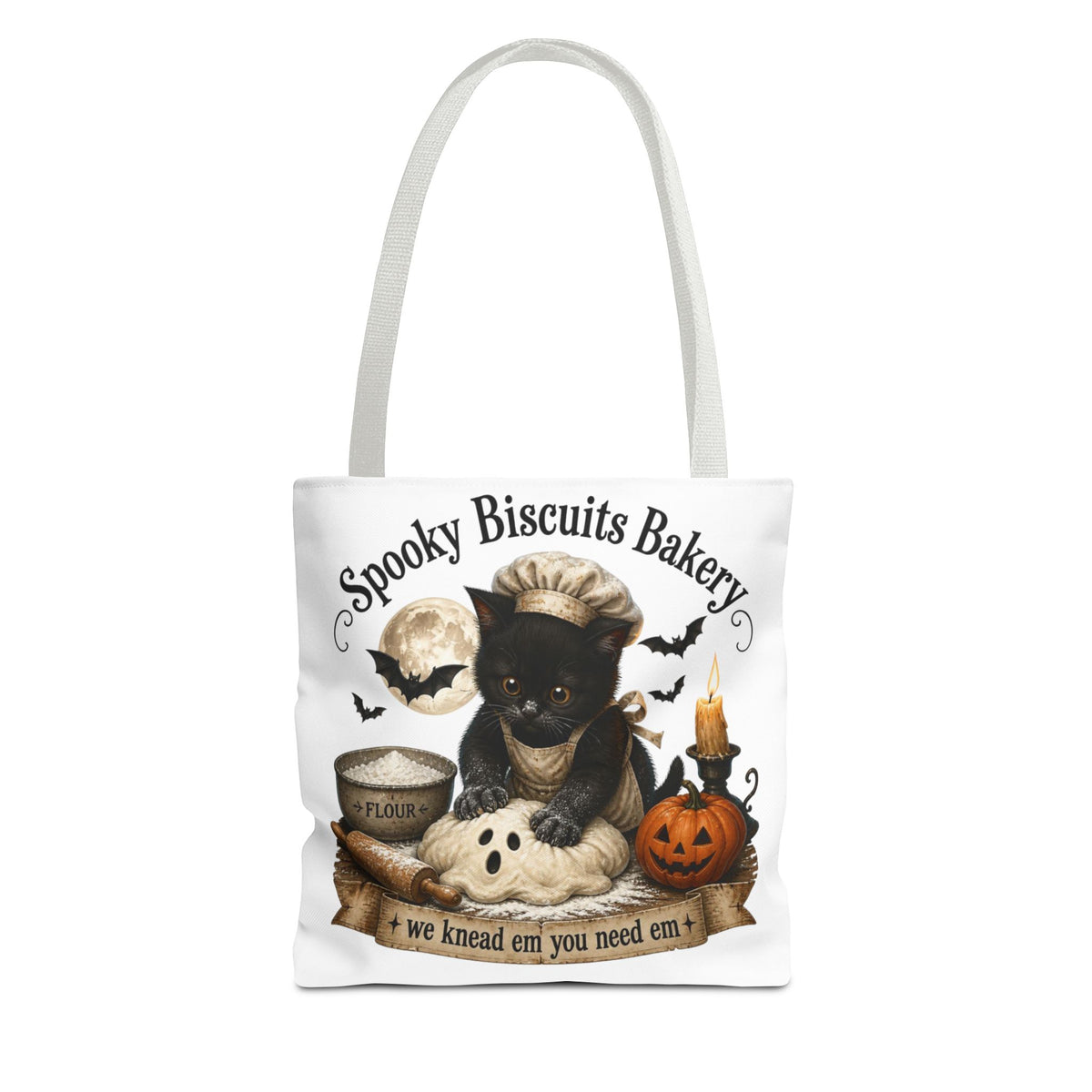 Spooky Biscuits Halloween Tote Bag | All-Over Print Printify