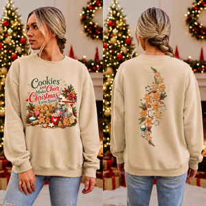 Cookies and Cheer Christmas Sweatshirt – Front & Back Graphics TheCraftNook