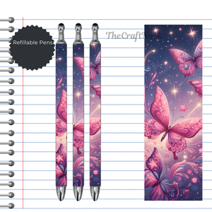 Butterfly Refillable Pens, multiple options and Images available. TheCraftNook