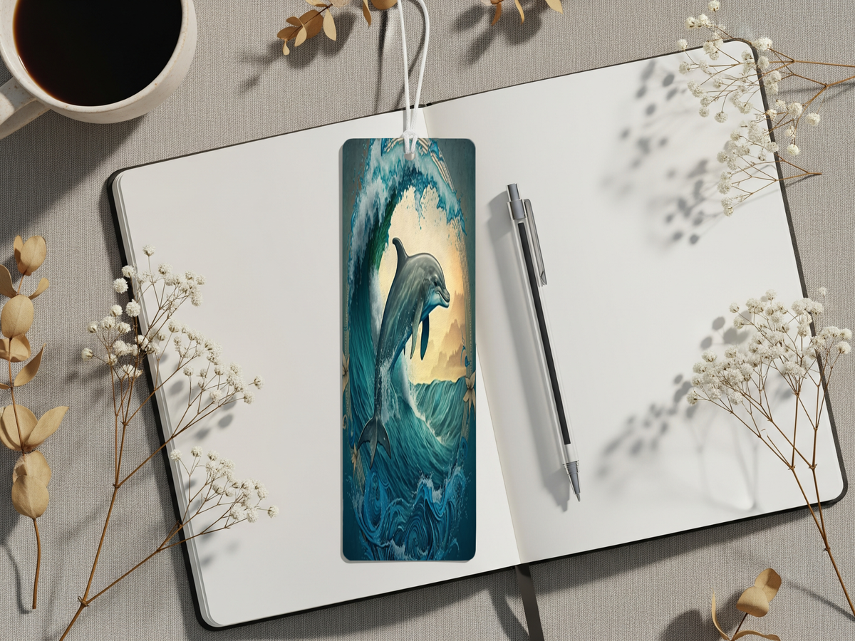 Aluminum Metal Bookmarks, Dolphin images. Make every chapter a splash! TheCraftNook