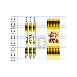 Refillable Pens, Highland Cow Images.  Cute notes start here. Multiple options and Images available. TheCraftNook