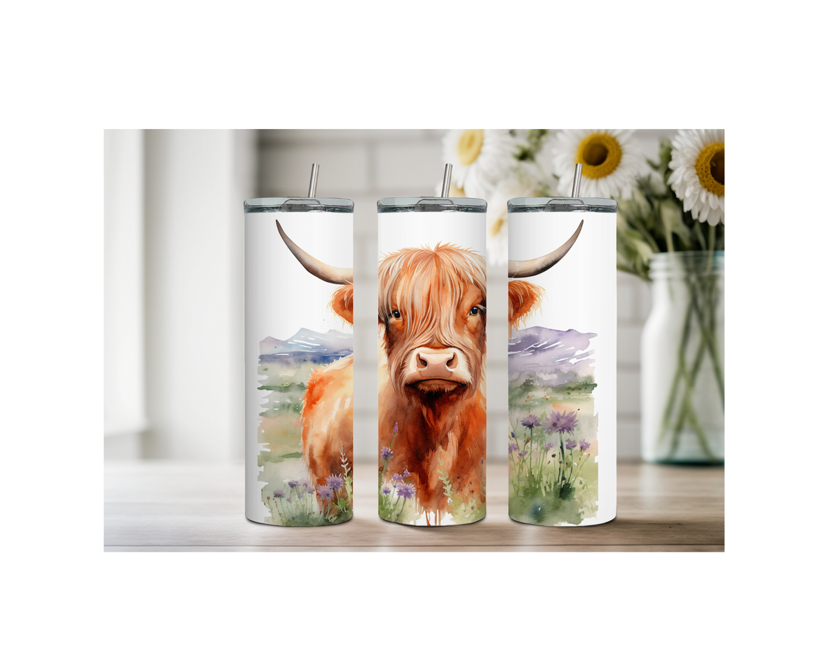 20 oz Highland Cutie Country Stainless Steel Tumbler. Multiple Images Available. TheCraftNook