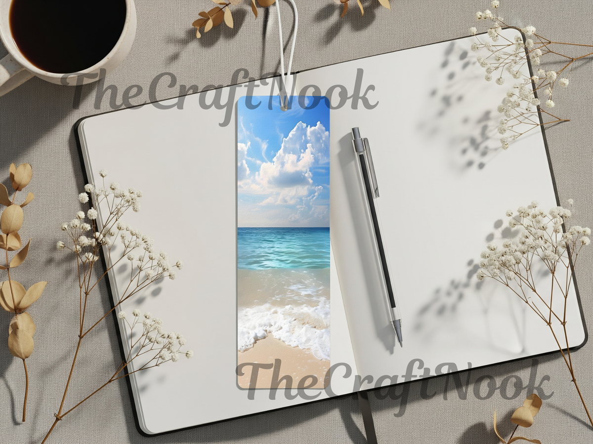 Aluminum Metal Bookmarks, Beach Images TheCraftNook