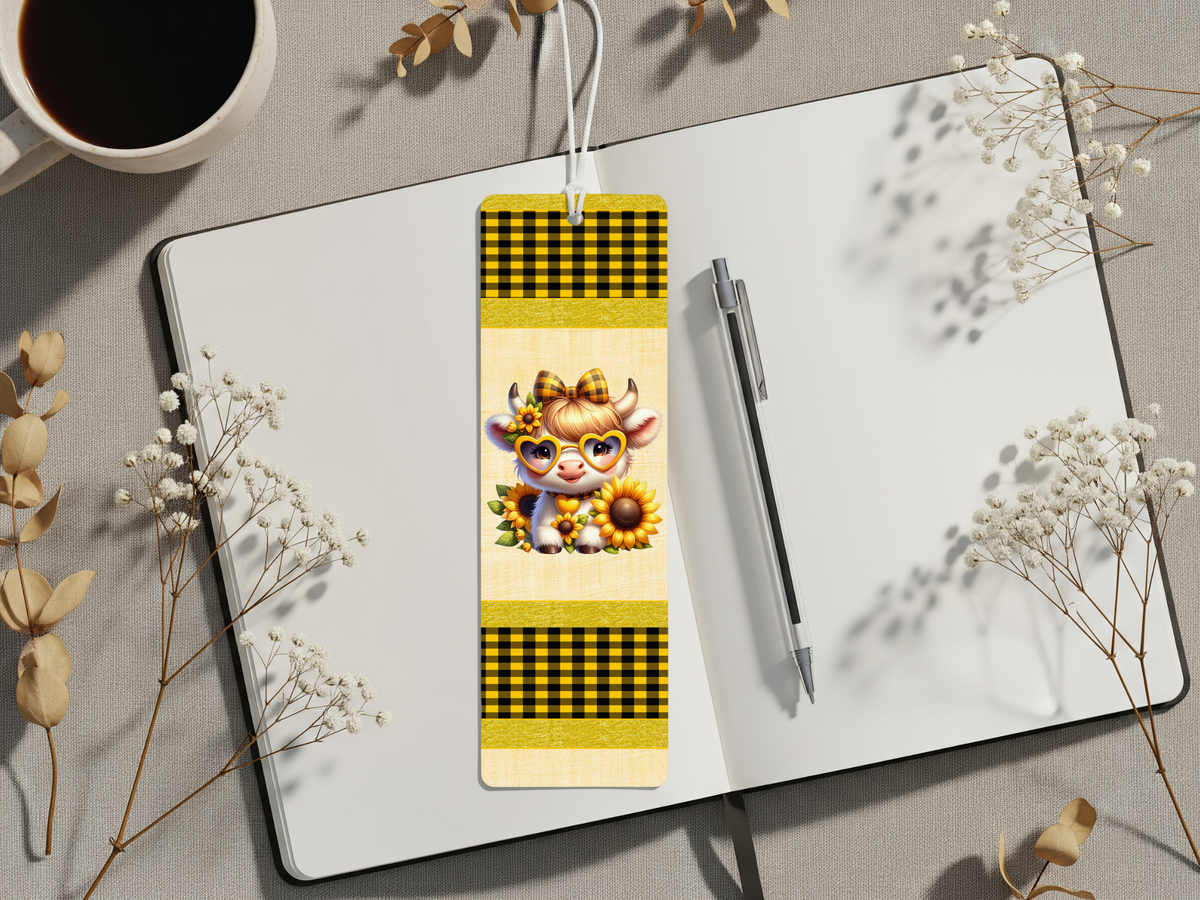 Aluminum Metal Bookmarks, Highland Cow Images For readers who prefer their page‑holders with bangs and horns TheCraftNook