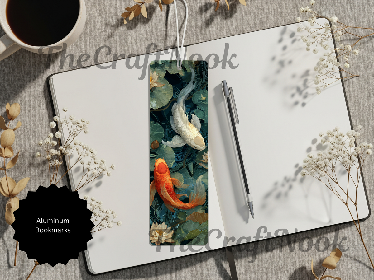 Koi Fish Bookmarks – Handcrafted Metal Bookmarks with Beads & Glitter TheCraftNook