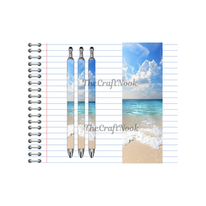 Refillable Pens, Beach Images multiple options and Images available. Beach vibes in every stroke. TheCraftNook