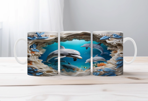 Flippin’ Cute Morning Mug, Dolphin coffee Mugs. Two sizes to choose from. TheCraftNook