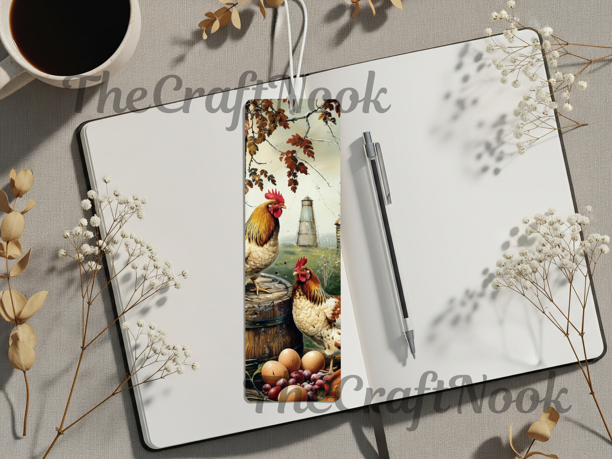 Aluminum Metal Bookmarks, Chicken Images TheCraftNook