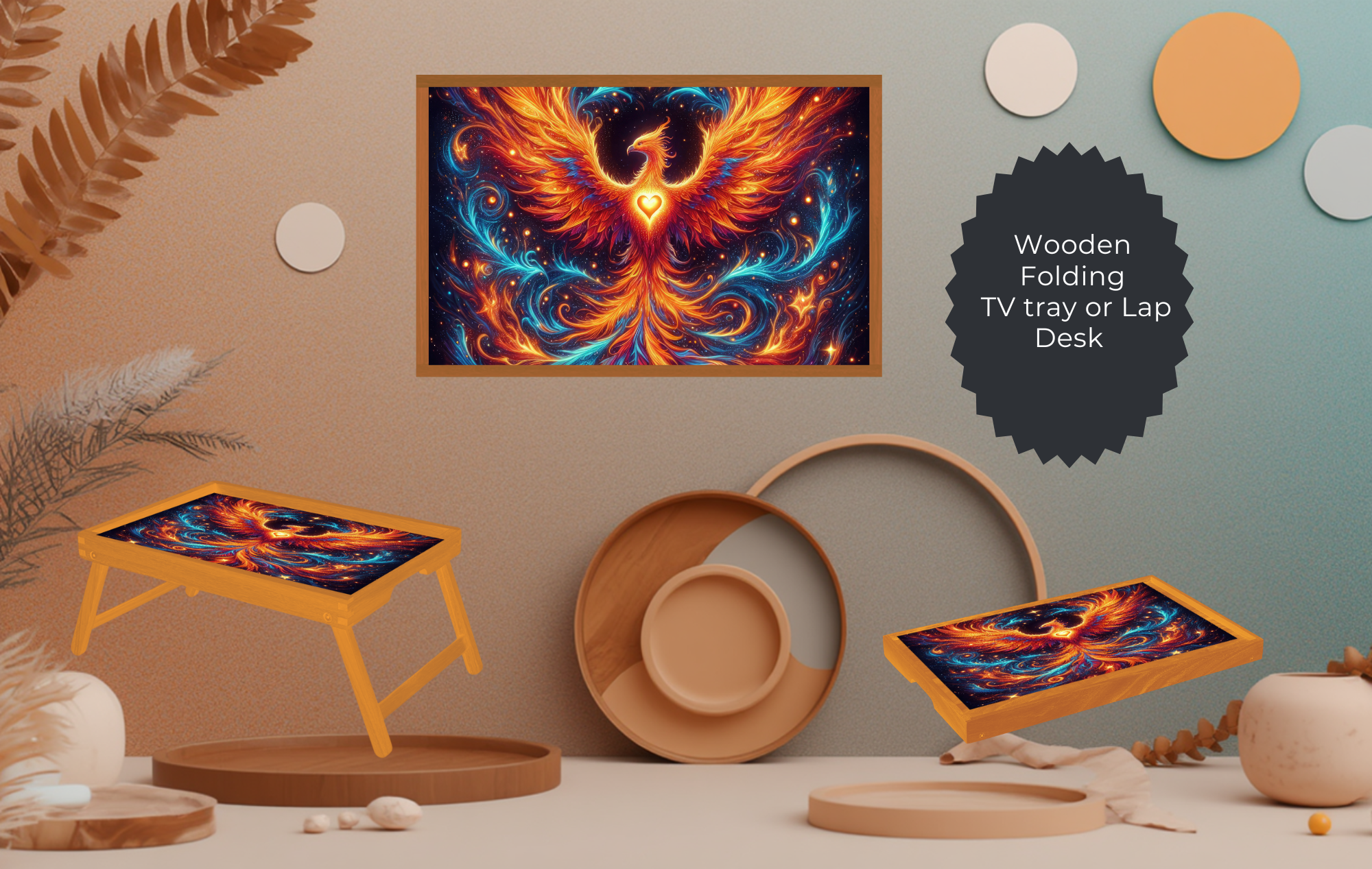 Handmade TV Tray. Phoenix Folding TV Tray Table