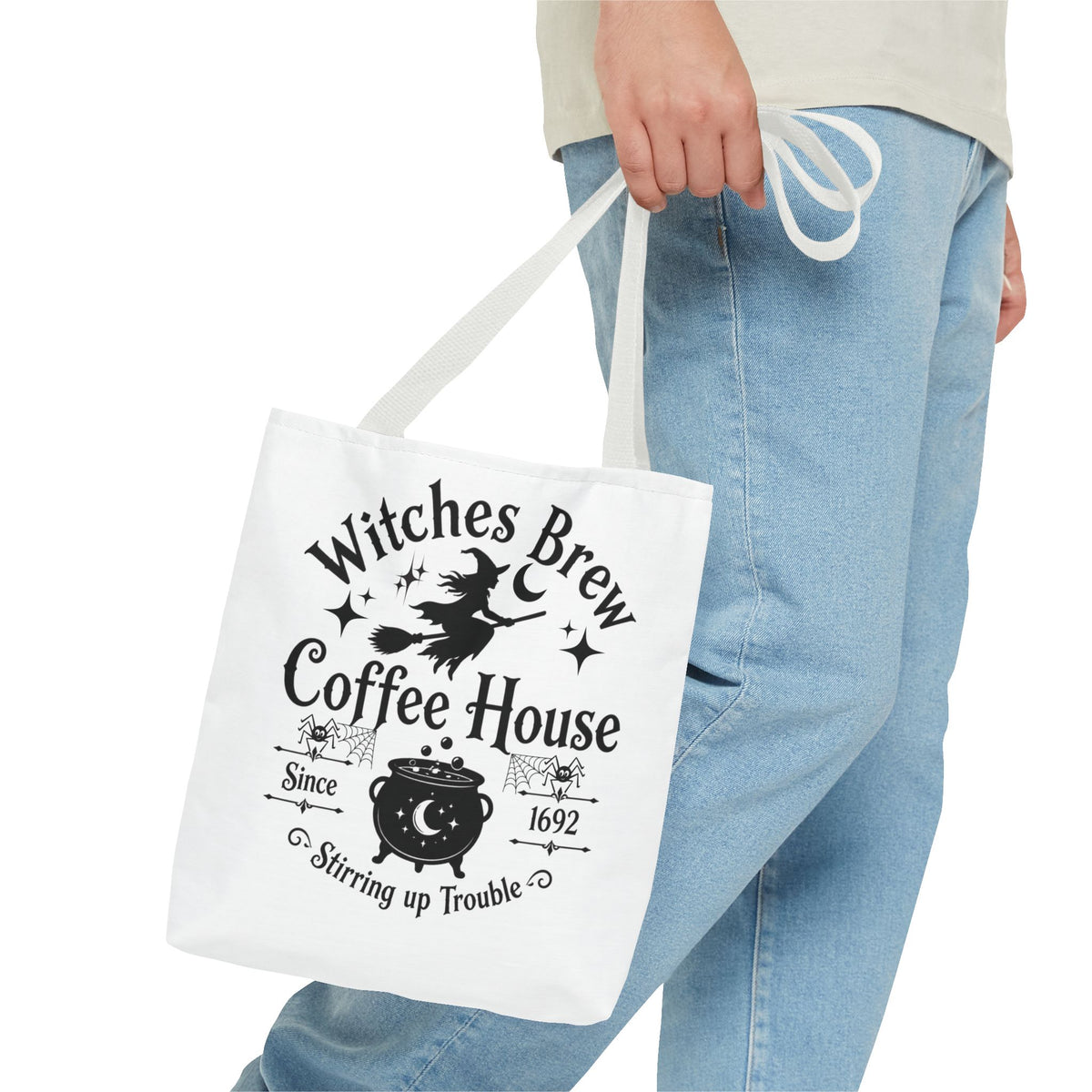 Witches Brew Coffee House Halloween Tote Bag | All-Over Print Printify