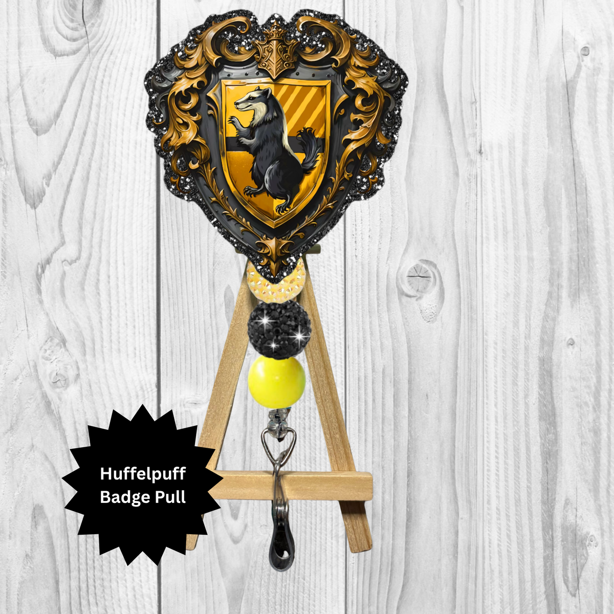 Badger House Crest Badge Pull – Wizard-Inspired ID Accessory TheCraftNook