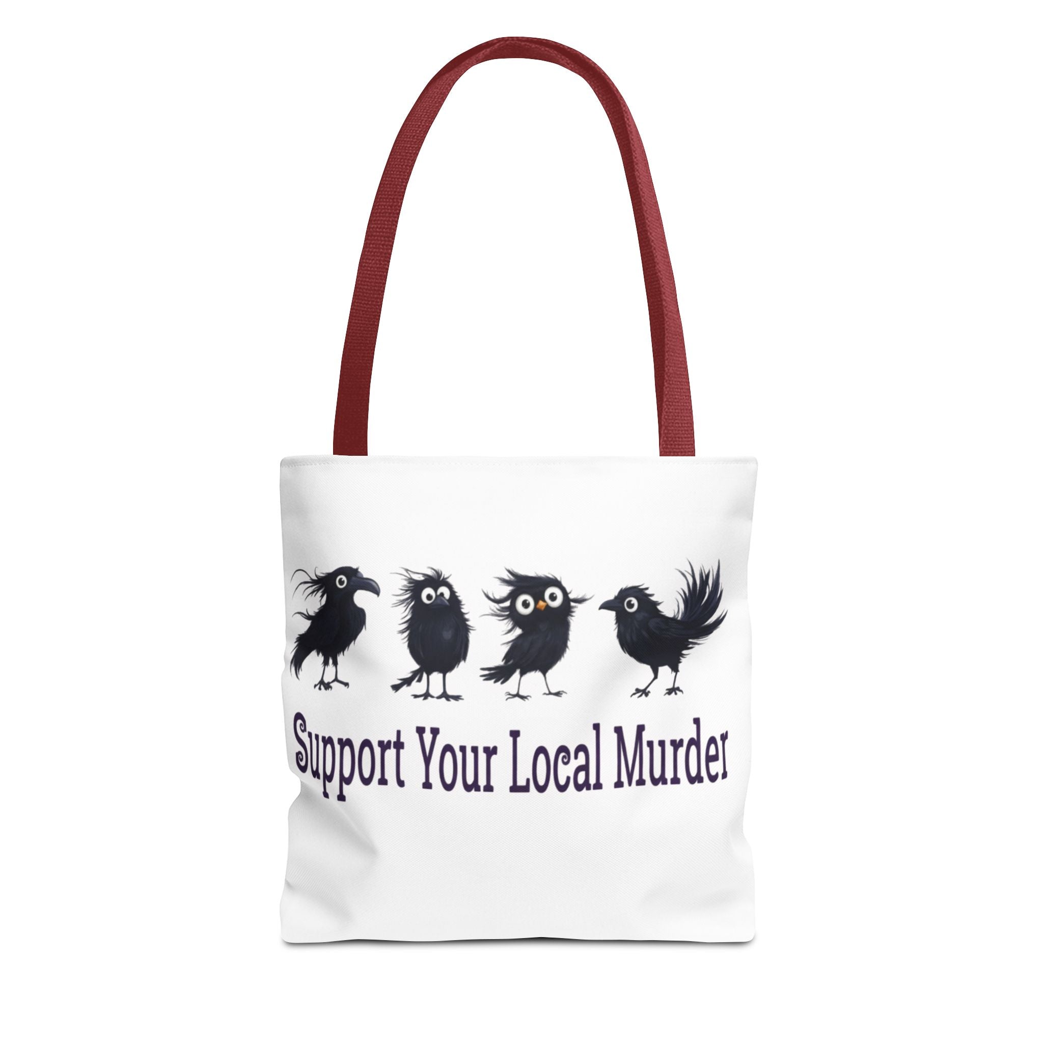 Local Murder Crow Tote Bag — Cute Gothic Raven Illustration Tote for Halloween & Everyday
