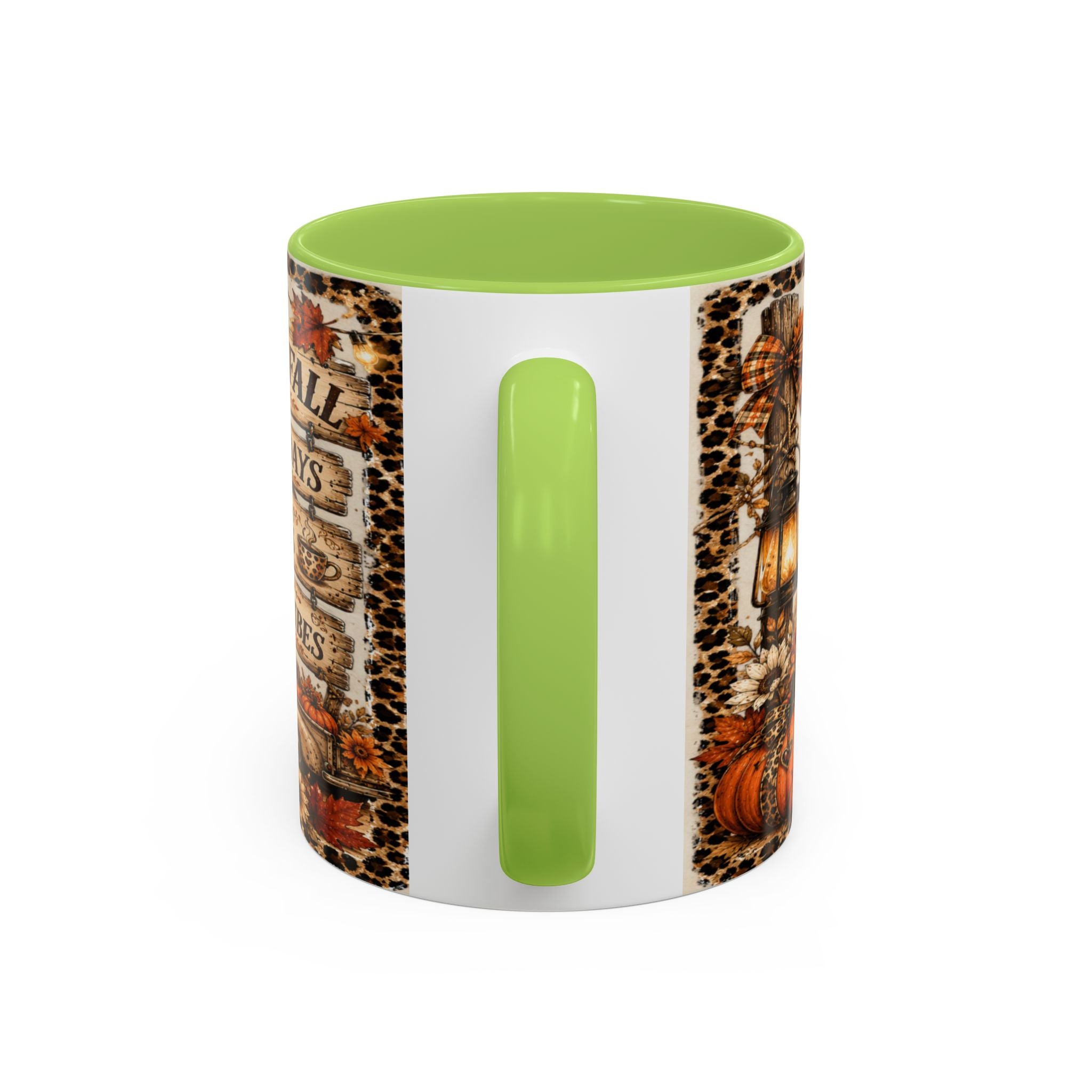 Hello Fall Accent Coffee Mug — Cozy Days, Warm Drinks & Good Vibes Autumn Mug