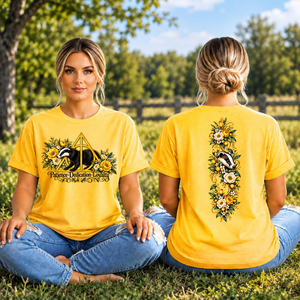 Badger House DH Floral T-Shirt – Front & Back Graphics TheCraftNook