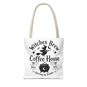Witches Brew Coffee House Halloween Tote Bag | All-Over Print Printify
