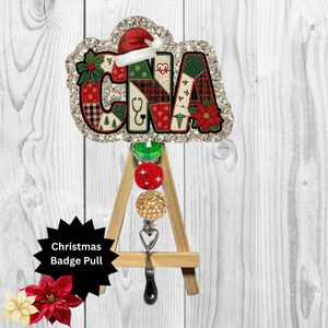 CNA Christmas Glitter Badge Pull | Badge Reel TheCraftNook