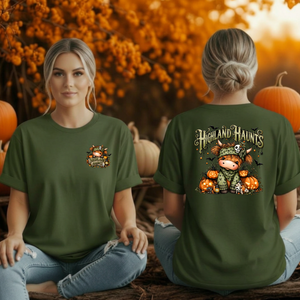 Highland Haunt T-Shirt – Pocket & Full Back Graphics TheCraftNook