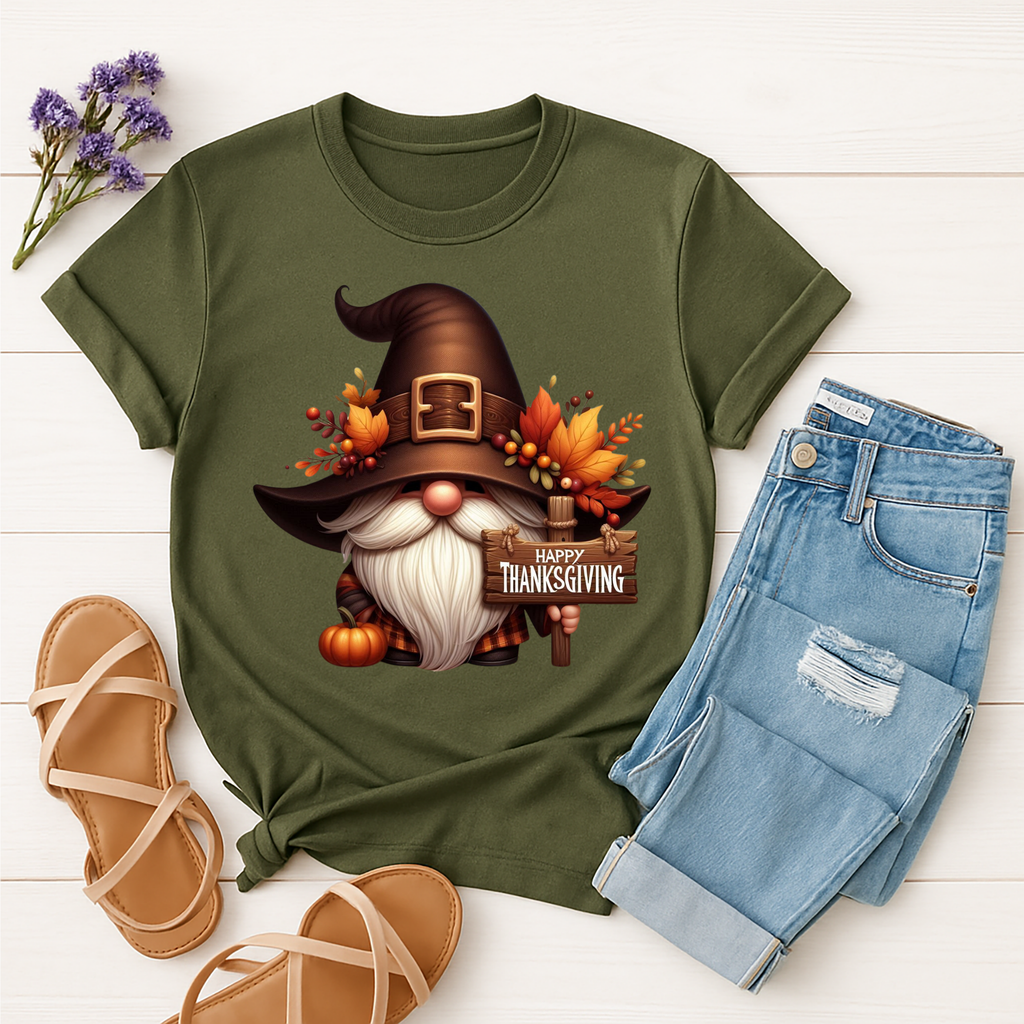 Thanksgiving Gnome Tee – Cute Holiday Graphic T-Shirt