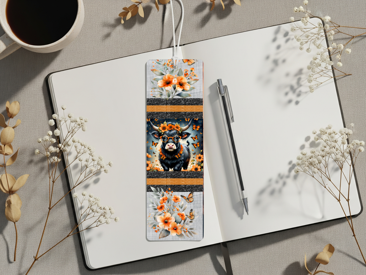 Aluminum Metal Bookmarks, Highland Cow Images For readers who prefer their page‑holders with bangs and horns TheCraftNook