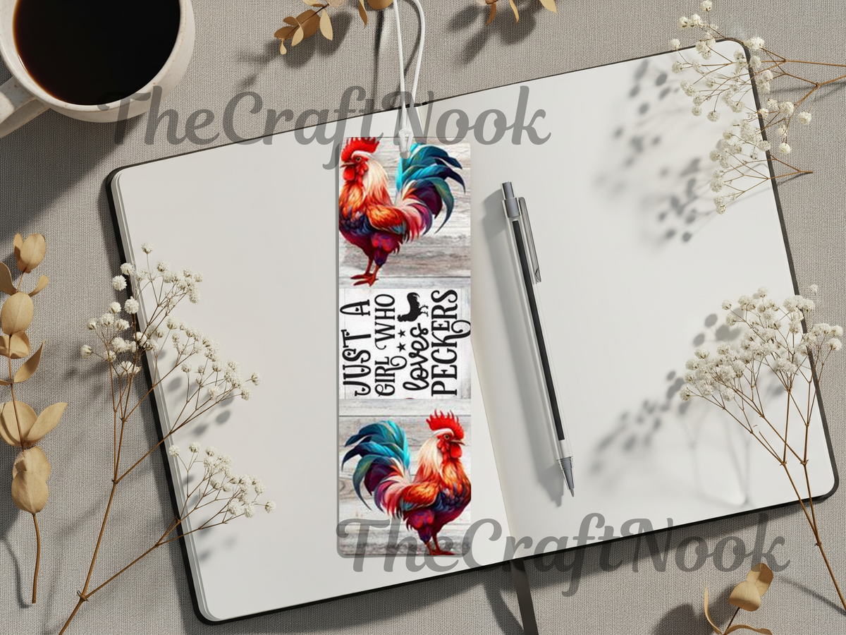 Aluminum Metal Bookmarks, Chicken Images TheCraftNook