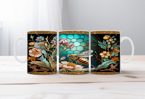 Buzzing Into the Day Honeybee Coffee Mugs. Two size options. Multiple images to choose. TheCraftNook