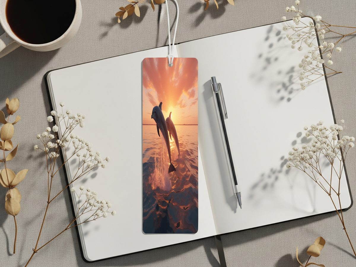 Aluminum Metal Bookmarks, Dolphin images. Make every chapter a splash! TheCraftNook