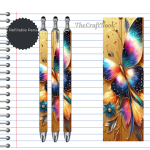 Butterfly Refillable Pens, multiple options and Images available. TheCraftNook
