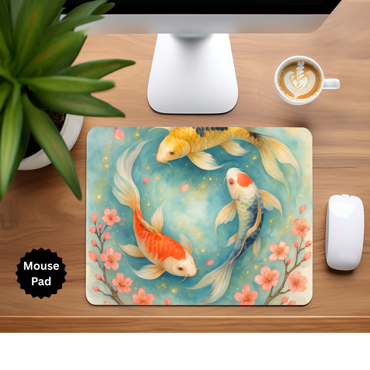 Koi Fish Mouse Pad TheCraftNook