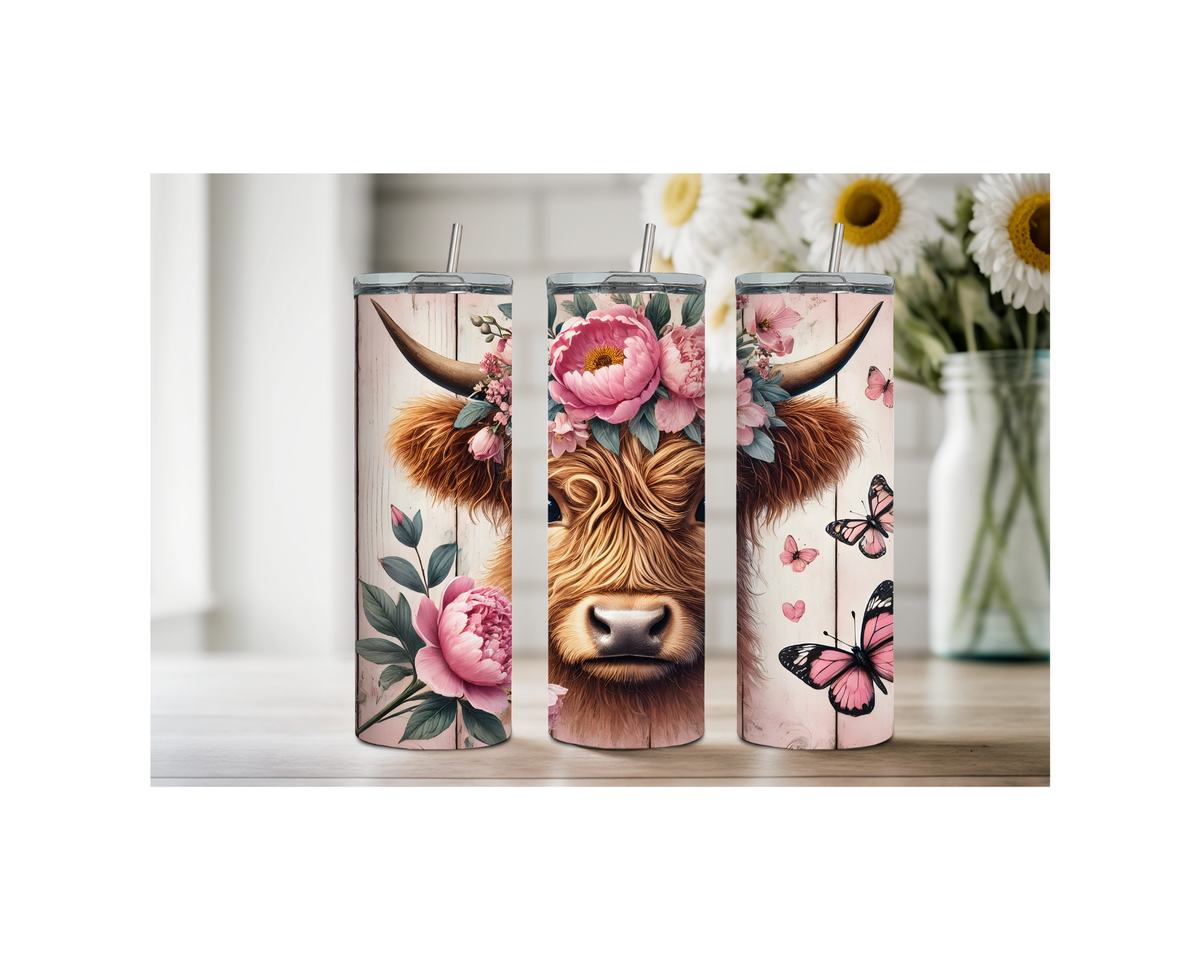 20 oz Highland Cutie Country Stainless Steel Tumbler. Multiple Images Available. TheCraftNook