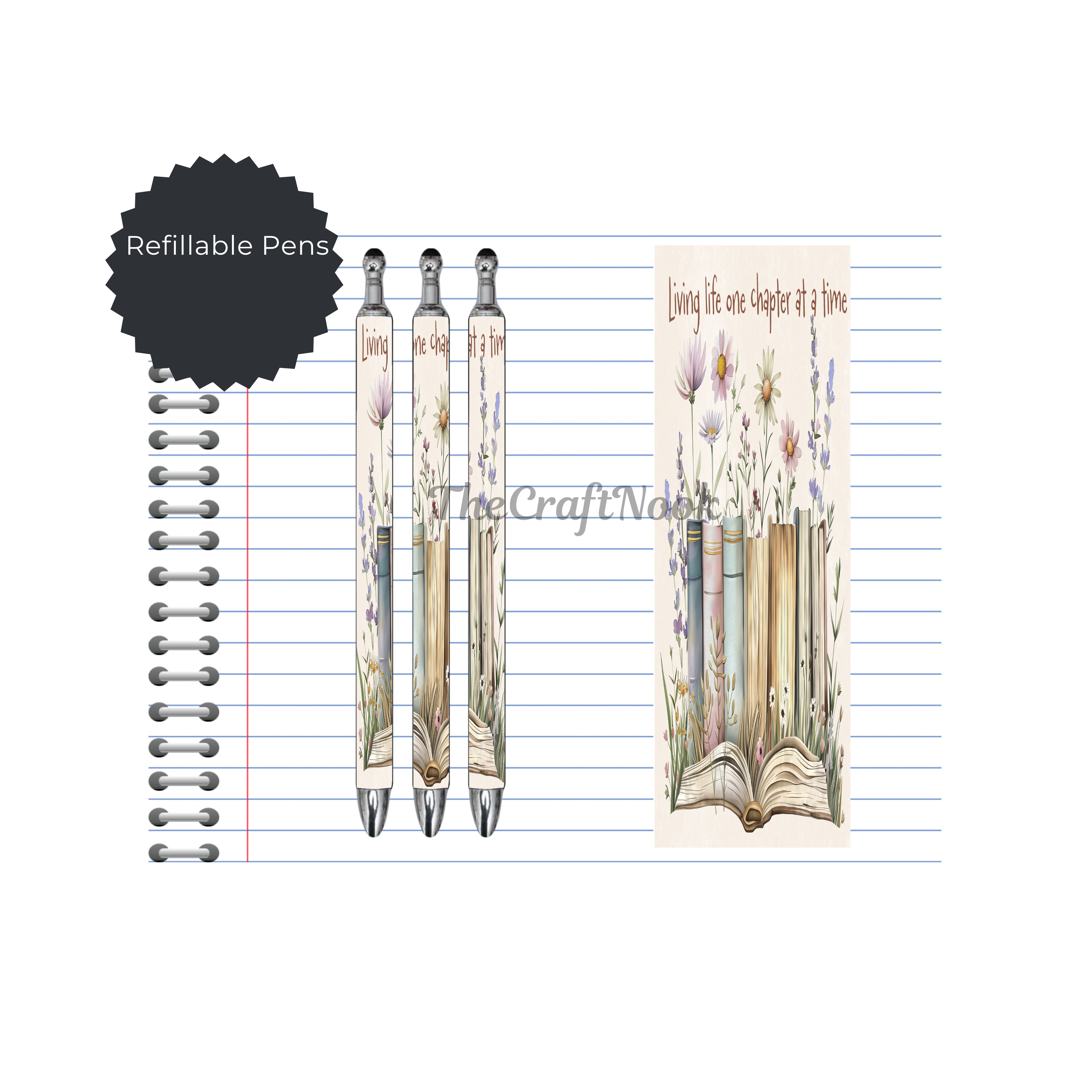 Refillable Pens, Once Upon a Pen – Book Lover Writing Pen. Multiple options and Images available