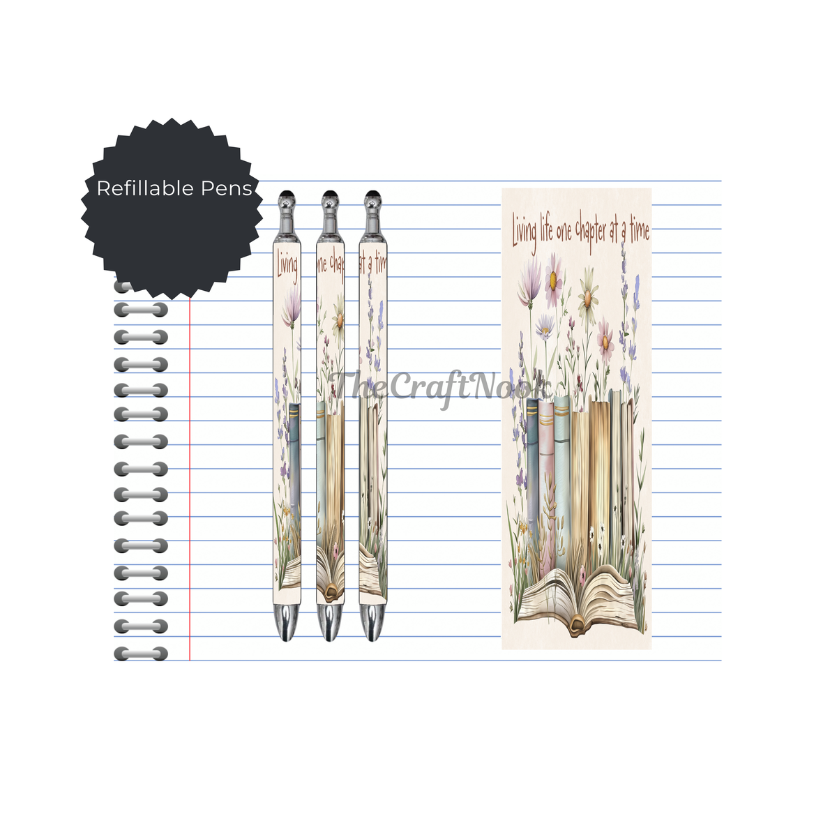 Refillable Pens, Once Upon a Pen – Book Lover Writing Pen. Multiple options and Images available TheCraftNook
