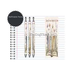 Refillable Pens, Once Upon a Pen – Book Lover Writing Pen. Multiple options and Images available TheCraftNook