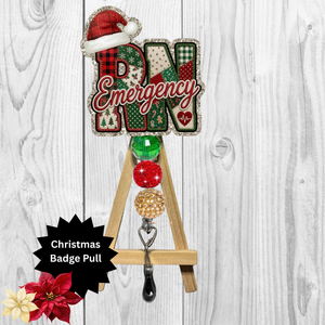 RN Emergency Christmas Glitter Badge Pull | Badge Reel TheCraftNook
